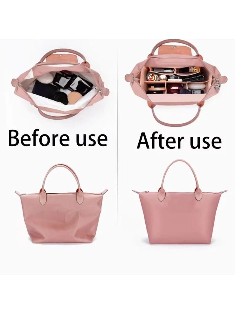 Felt Bag Organizer Insert for Longchamp Le Pliage, S/M/L Multi-Size Liner Bag, Lightweight Purse Insert with Compartments, Tote Bag Divider for Daily & Travel Use   (S) - Image 3