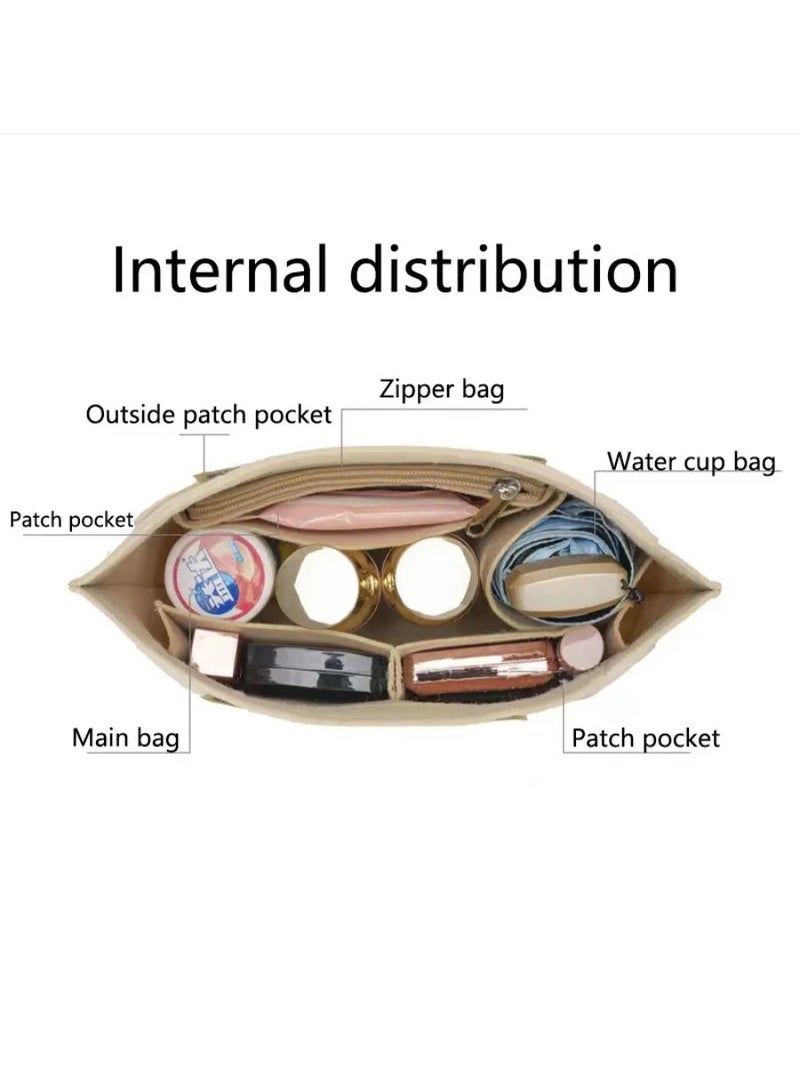 Felt Bag Organizer Insert for Longchamp Le Pliage, S/M/L Multi-Size Liner Bag, Lightweight Purse Insert with Compartments, Tote Bag Divider for Daily & Travel Use   (S) - Image 4