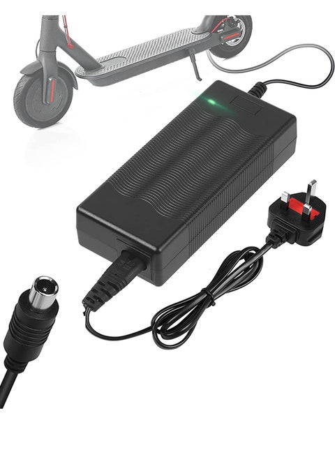 UK Plug Electric Scooter Charger 42V 2A Power Supply Adapter for Xiaomi M365/Pro 2 Universal Battery Charger for Ninebot Pure Air Pro 2 Wheel Balance Scooter Drifting Board Electric Bike