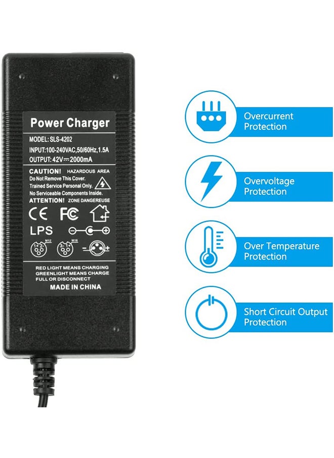 S-Color - UK Plug Electric Scooter Charger 42V 2A Power Supply Adapter for Xiaomi M365/Pro 2 Universal Battery Charger for Ninebot Pure Air Pro 2 Wheel Balance Scooter Drifting Board Electric Bike - Image 1