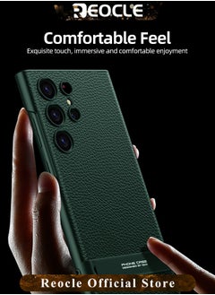 REOCLE Samsung Galaxy S23 Serious Case with Kickstand Ultra-thin Plain Leather Anti-fall Mobile Phone Case for Galaxy S23 Series  - Image 3