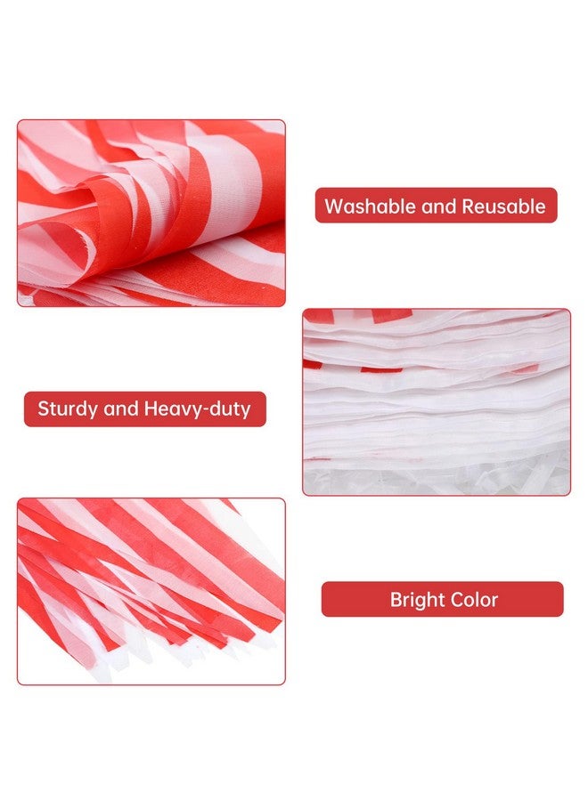RUBFAC 170Ft 120Pcs Red And White Striped Pennant Banner, Carnival Circus Decorations Supplies, String Triangle Bunting Flags, Kids Birthday, New Year Eve Celebration Supplies - Image 4