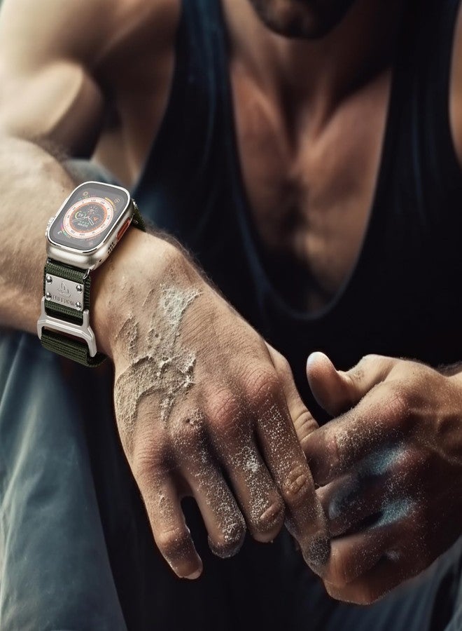 Suitisbest Sport Band Compatible for Apple Watch Ultra 2 Band/Apple Watch Ultra Band 49mm 45mm 44mm 42mm for Men, Ultra Wide Nylon Sport Strap Wristband for iWatch Ultra Series 9 8 7 6 5 4 3 SE - Image 5