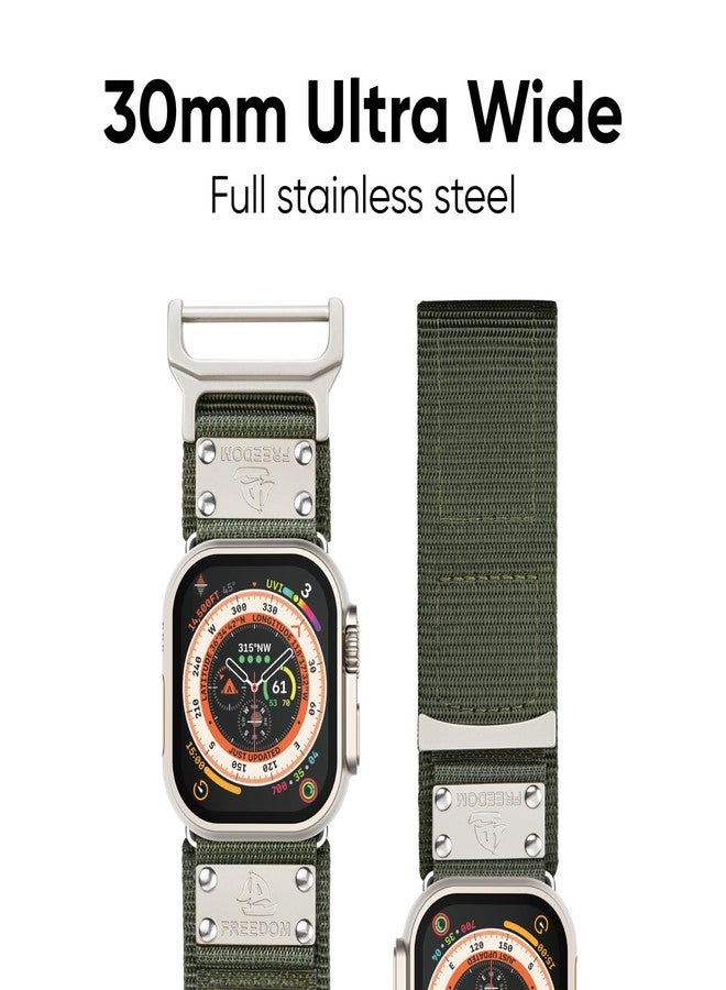 Suitisbest Sport Band Compatible for Apple Watch Ultra 2 Band/Apple Watch Ultra Band 49mm 45mm 44mm 42mm for Men, Ultra Wide Nylon Sport Strap Wristband for iWatch Ultra Series 9 8 7 6 5 4 3 SE - Image 2