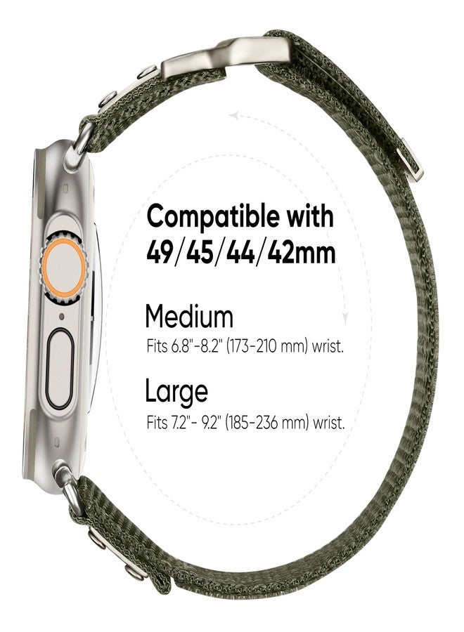 Suitisbest Sport Band Compatible for Apple Watch Ultra 2 Band/Apple Watch Ultra Band 49mm 45mm 44mm 42mm for Men, Ultra Wide Nylon Sport Strap Wristband for iWatch Ultra Series 9 8 7 6 5 4 3 SE - Image 4