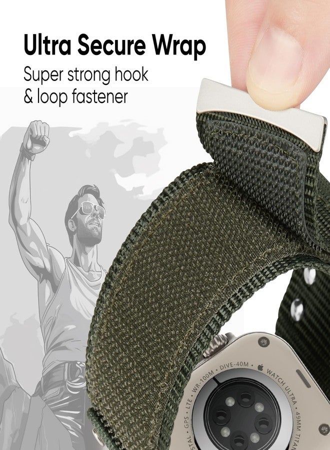 Suitisbest Sport Band Compatible for Apple Watch Ultra 2 Band/Apple Watch Ultra Band 49mm 45mm 44mm 42mm for Men, Ultra Wide Nylon Sport Strap Wristband for iWatch Ultra Series 9 8 7 6 5 4 3 SE - Image 3