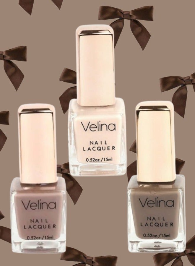Velina Matte Nail Polish 22 Brown 23 Beige 18 Light Brown 15ML - Image 1