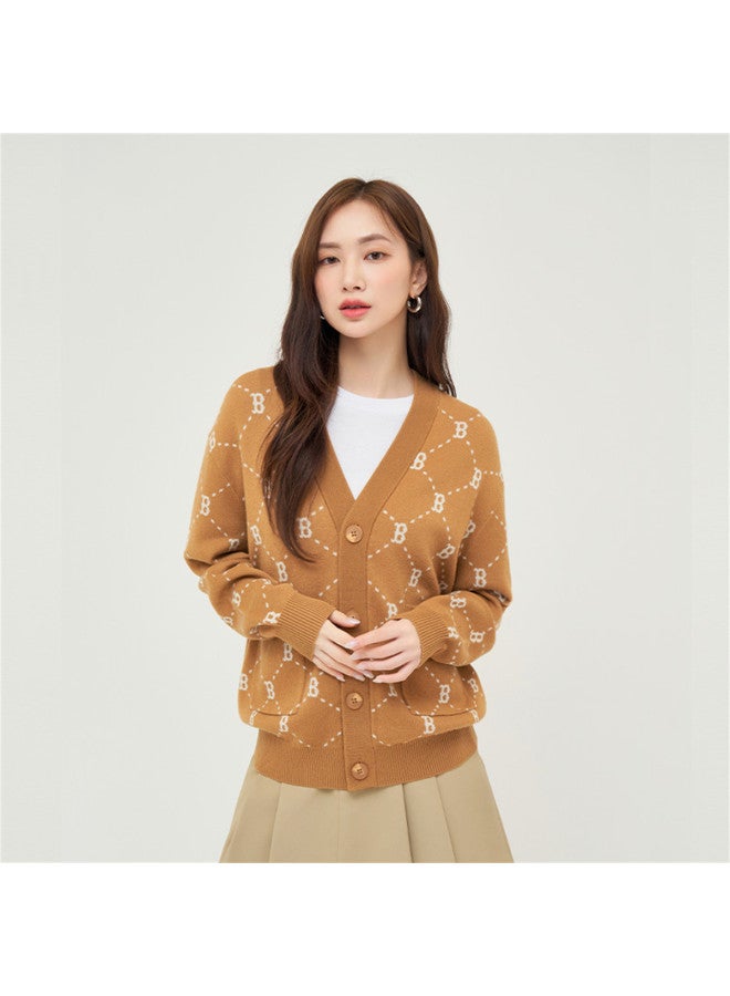 MLB Men And Women Couple Diamond Monogram Comfort Knit Cardigan Coat Spring Autumn Kcm01 - Image 2