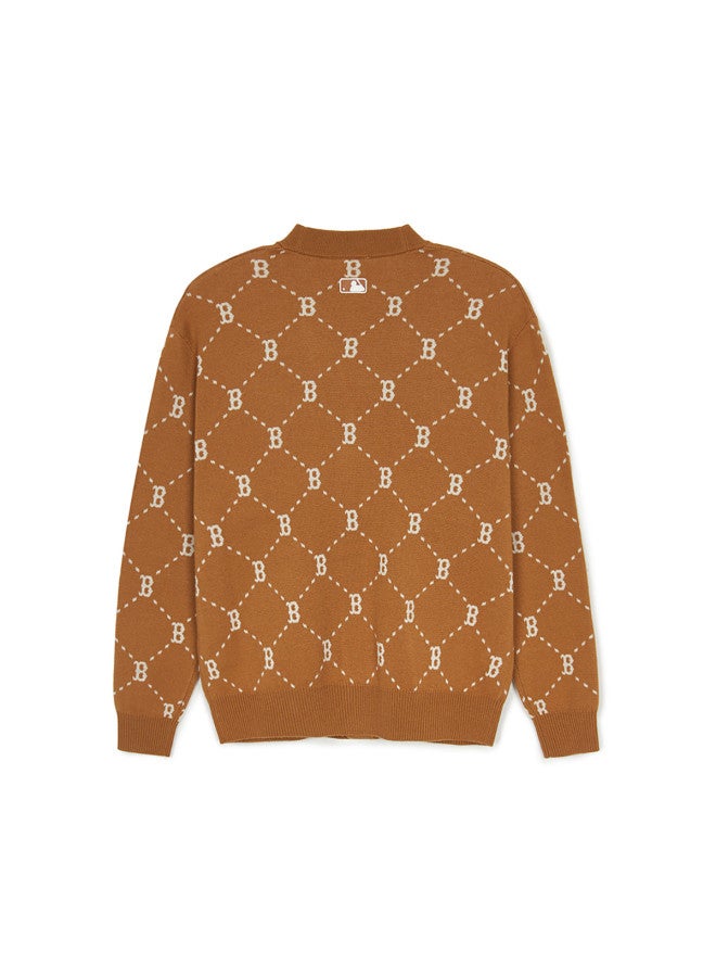 MLB Men And Women Couple Diamond Monogram Comfort Knit Cardigan Coat Spring Autumn Kcm01 - Image 4