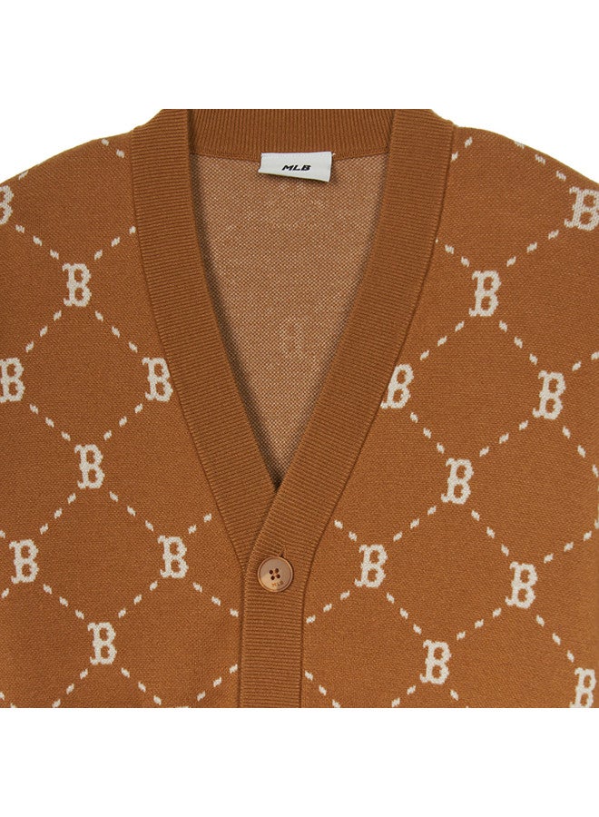 MLB Men And Women Couple Diamond Monogram Comfort Knit Cardigan Coat Spring Autumn Kcm01 - Image 5