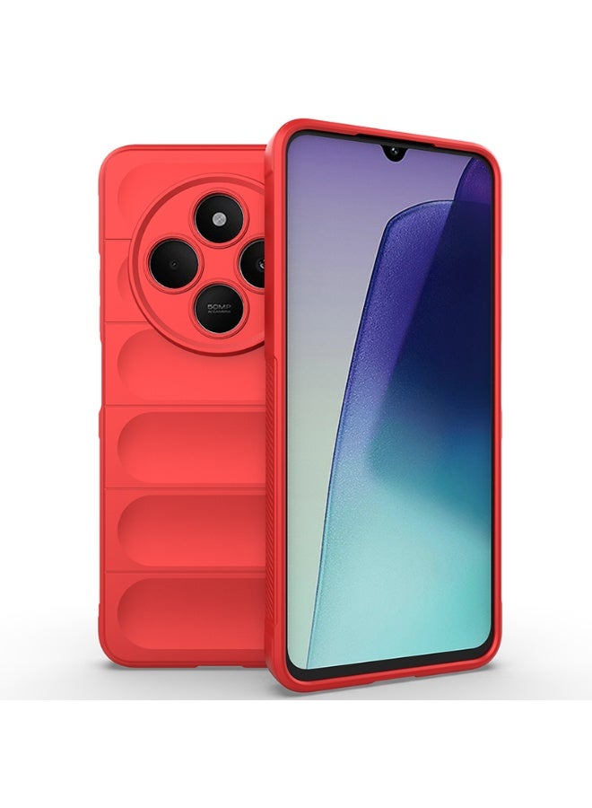 Phantom Shield Silicone Case with Anti-Scratch Soft Microfiber Lining, High Resilience Rubber Full Body Shockproof Cover Compatible with Xiaomi Redmi 14C (Red) - Image 1