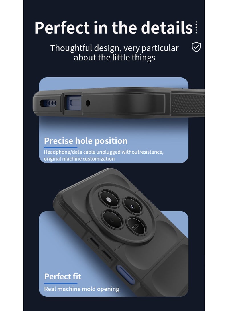 Phantom Shield Silicone Case with Anti-Scratch Soft Microfiber Lining, High Resilience Rubber Full Body Shockproof Cover Compatible with Xiaomi Redmi 14C (Red) - Image 4