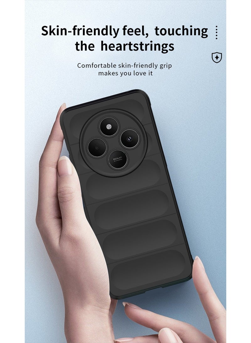 Phantom Shield Silicone Case with Anti-Scratch Soft Microfiber Lining, High Resilience Rubber Full Body Shockproof Cover Compatible with Xiaomi Redmi 14C (Red) - Image 5