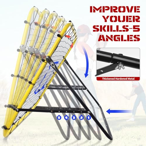 Eastgoing Baseball and Softball Rebounder Net,3.3×3.3FT Baseball Pitching Net with Pitching Target,Multi-Angle Bounce Back Net for Volleyball Rebounder, Soccer Rebounder - Image 3