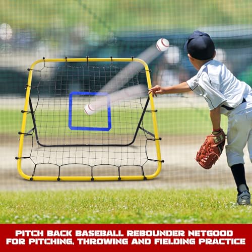 Eastgoing Baseball and Softball Rebounder Net,3.3×3.3FT Baseball Pitching Net with Pitching Target,Multi-Angle Bounce Back Net for Volleyball Rebounder, Soccer Rebounder - Image 5