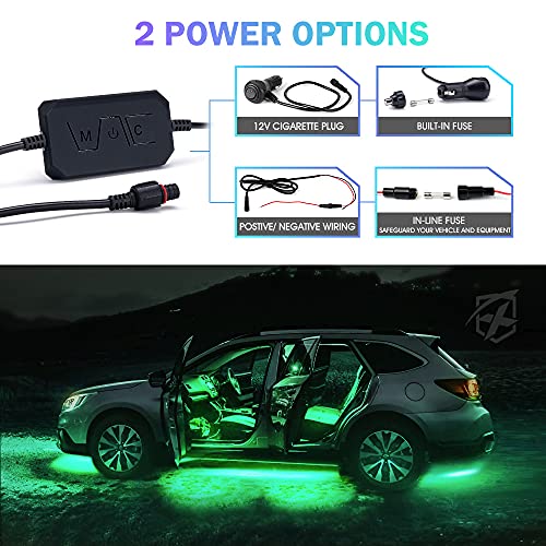 Xprite 8Pcs Car RGB LED Strip Lights, Exterior Underglow & Interior Bluetooth Lights Kit, APP Control & Wireless Remote, Music Sync, Underbody Inside Neon Ambient Lighting Strips for Cars SUV Truck - Image 3