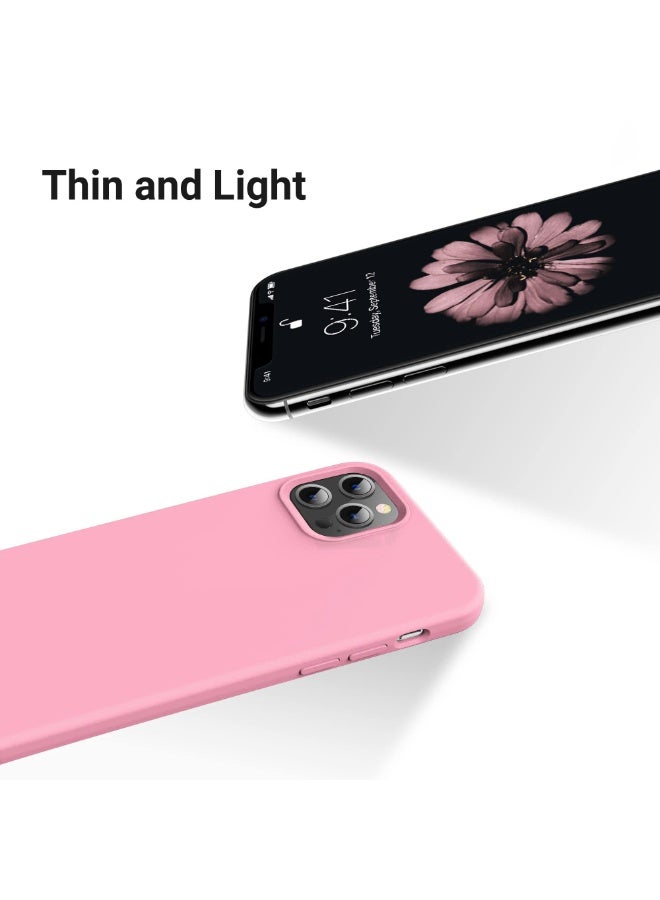 Compatible with iPhone 13 Pro Max Case 6.7 Inch Slim Liquid Silicone 4 Layers Soft Gel Rubber Shockproof Protective Phone Case with Anti Scratch Microfiber Lining (Rose Pink) - Image 4