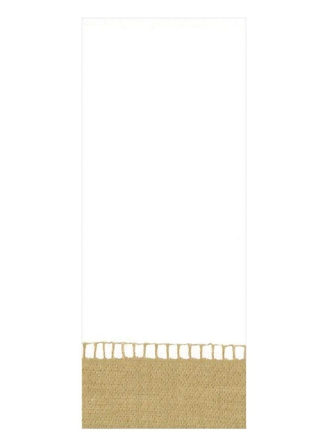 Caspari Linen Border Paper Guest Towel Napkins in Gold, Pack of 15 (7657G) - Image 2