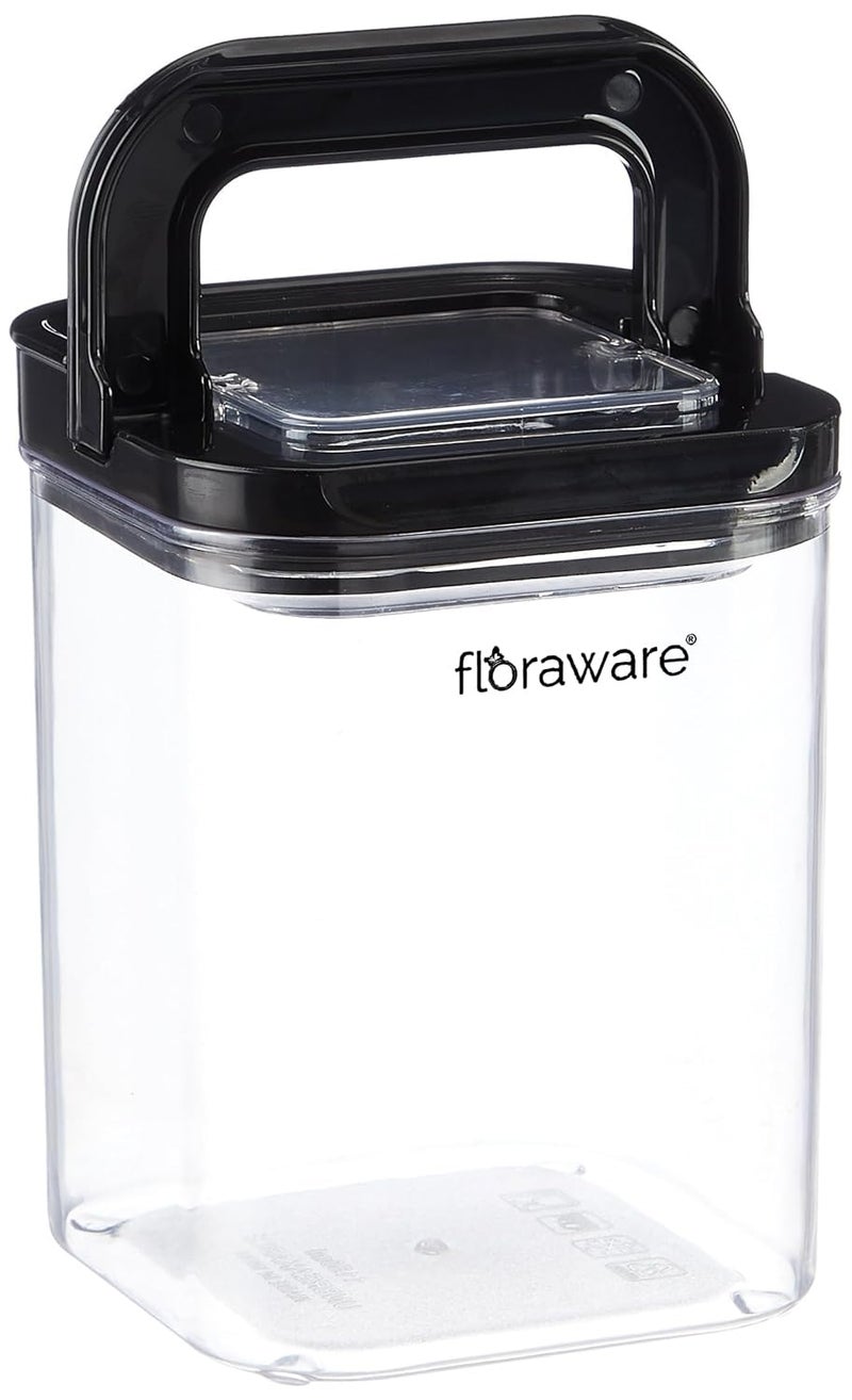 Floraware Food Safe Plastic Multiuse Square Lock Lock Airtight ContainerMultipurpose Jar Grocery Container 1150ml Set 2 BPA Free Black - Image 5