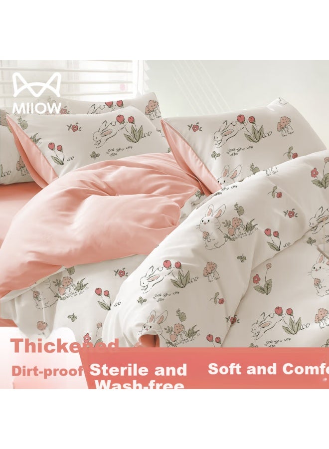 MIIOW Disposable Four-piece Pillowcase Duvet Cover Bed Sheet Hotel Bedding Thickened Dirt-resistant Wash-free Travel Business Trip - Image 1