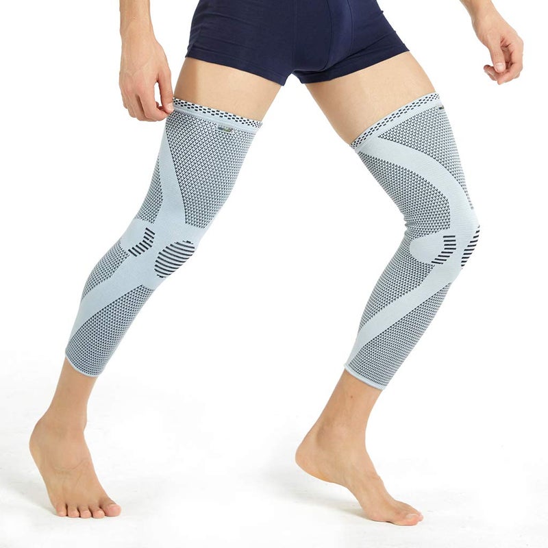 نيو تيك كير Neotech Care Knee & Leg Sleeve - تنفس - ضغط متوسطة - رمادي (حجم M 1) - Image 5