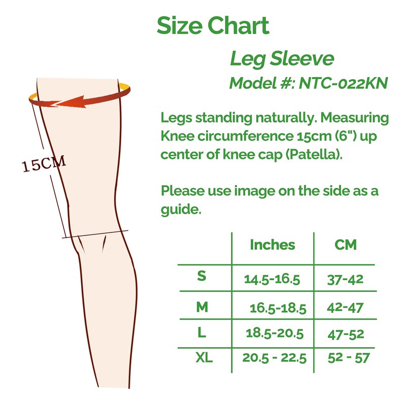 نيو تيك كير Neotech Care Knee & Leg Sleeve - تنفس - ضغط متوسطة - رمادي (حجم M 1) - Image 2