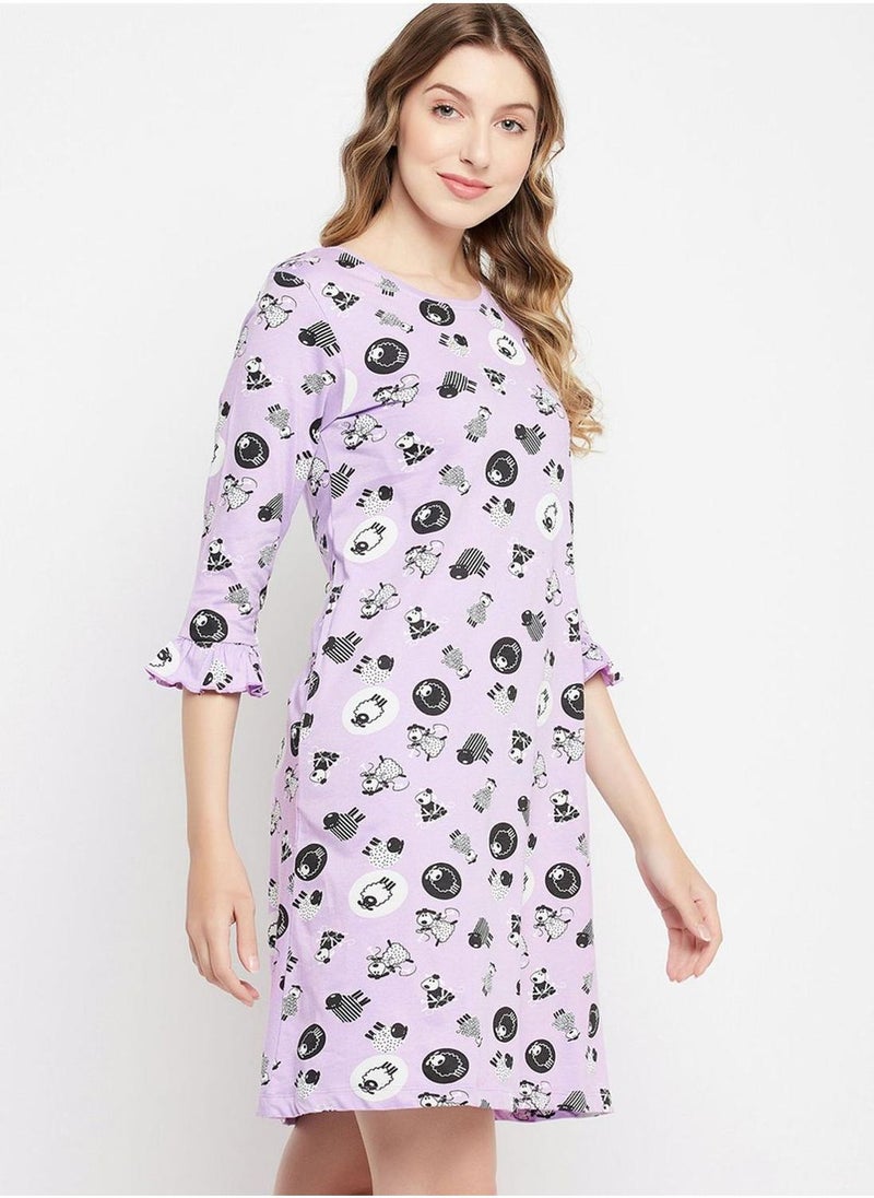 Clovia Printed Nightdress - Image 3