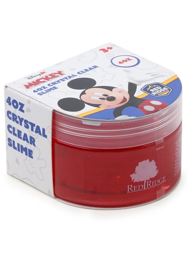 ديزني Mickey 4oz Crystal Clear Slime | Soft, Glossy & Stretchy | Non-Sticky Slime For Kids | Ideal For Gifting | Red | Age 3+