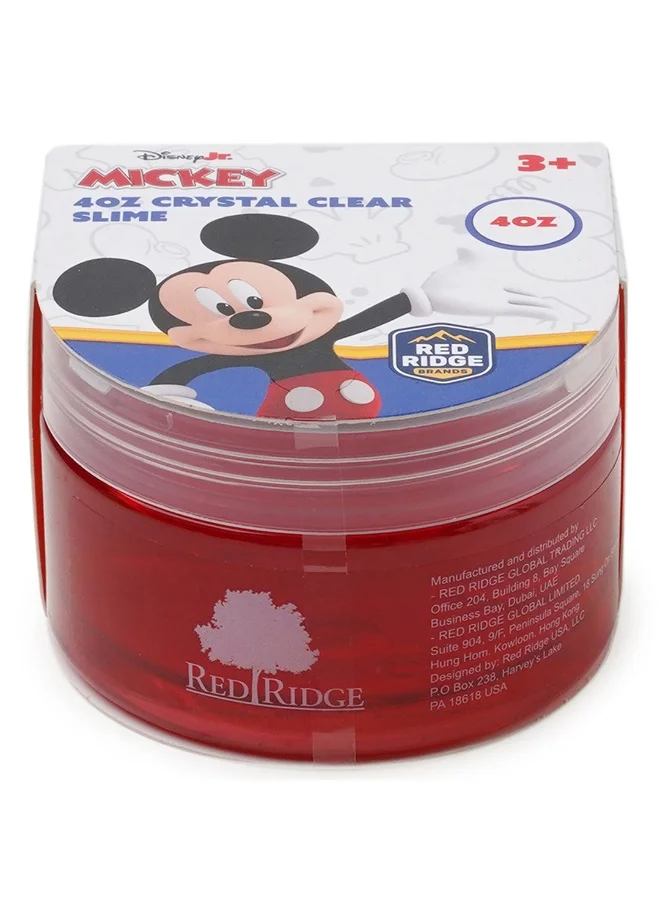 ديزني Mickey 4oz Crystal Clear Slime | Soft, Glossy & Stretchy | Non-Sticky Slime For Kids | Ideal For Gifting | Red | Age 3+