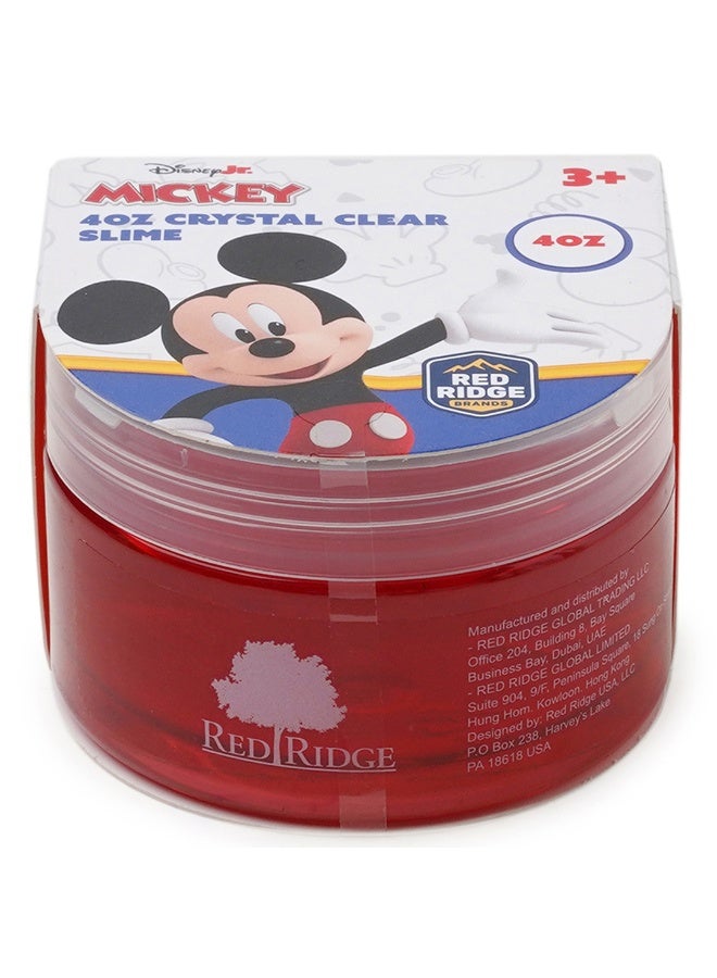 Disney Mickey 4oz Crystal Clear Slime | Soft, Glossy & Stretchy | Non-Sticky Slime For Kids | Ideal For Gifting | Red | Age 3+ - Image 1