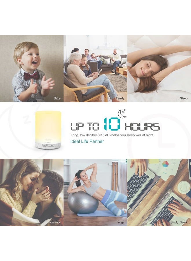 ASAKUKI 300ML Essential Oil Diffuser, Quiet 5-in-1 Premium Humidifier, Home Fragrance Aroma Diffuser with 7 LED Color Changing Light and Auto-Off Switch -White - Image 3