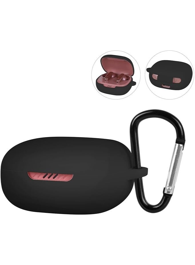 حافظة سيليكون متوافقة مع JBL Live Pro 2 - غطاء حماية لسماعات الرأس (مع خطاف) - أسود - Image 2