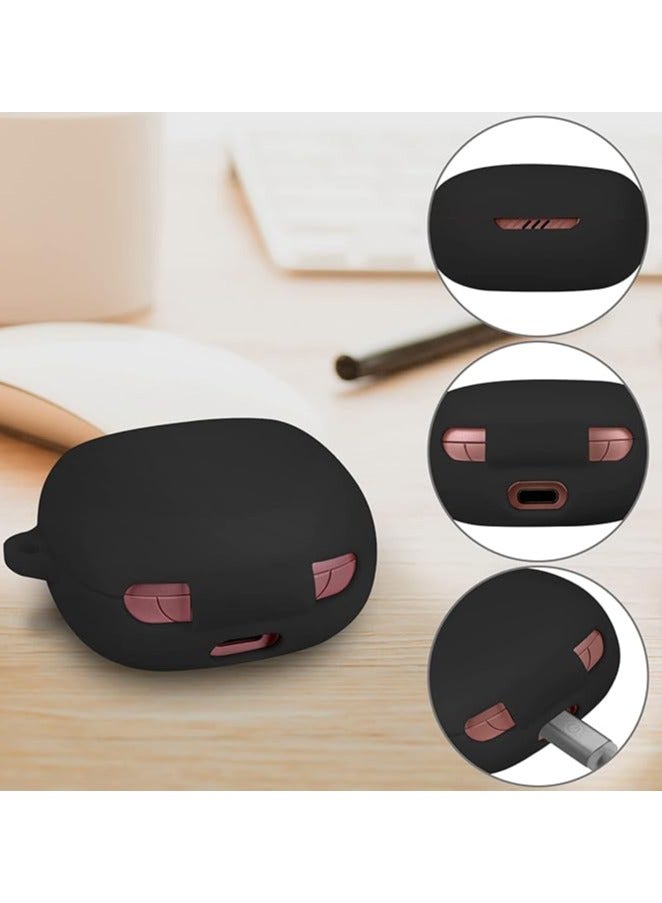 حافظة سيليكون متوافقة مع JBL Live Pro 2 - غطاء حماية لسماعات الرأس (مع خطاف) - أسود - Image 5