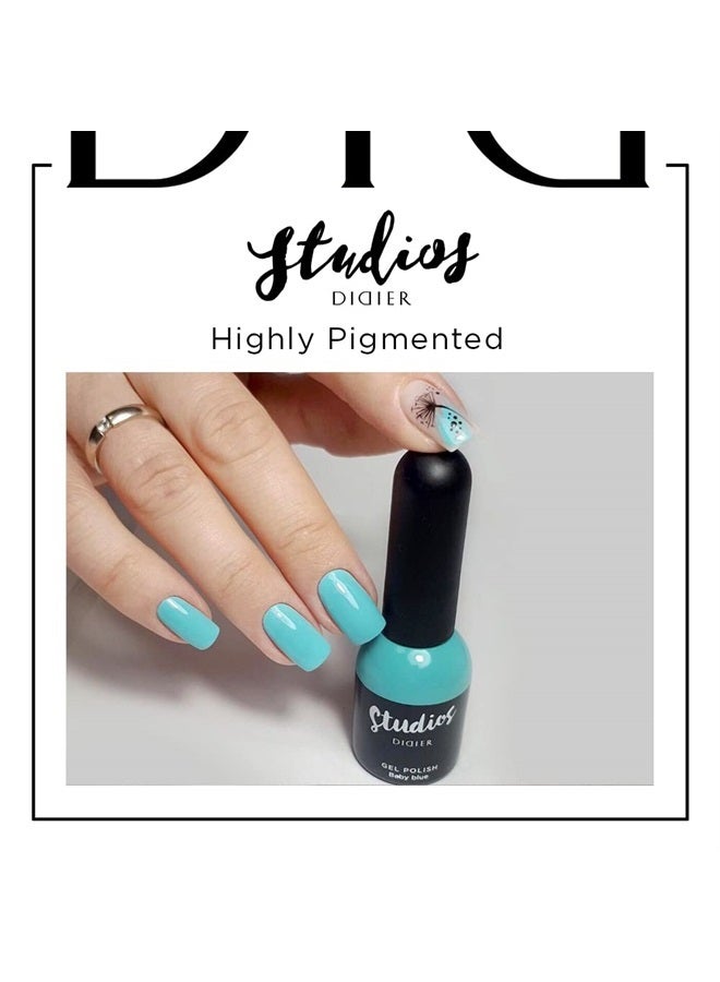 DIDIER LAB Studios Gel Polish Baby Blue - Professional Manicure Pedicure Products - Rich Pigment for Complete Nail Coverage - Flawless Shine - Suitable for Beginners - For UV Lamp - Gift for Women - Image 2