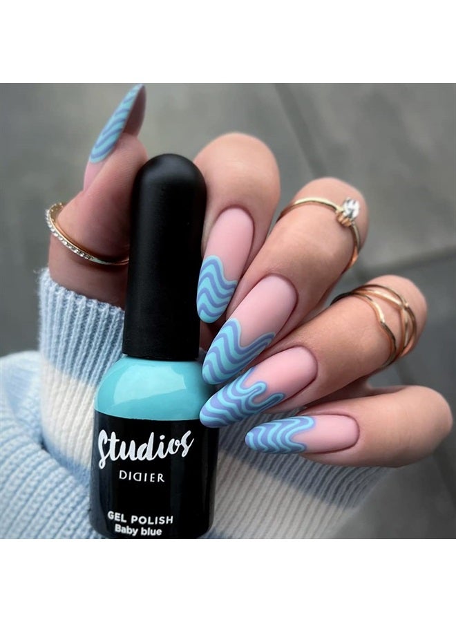 DIDIER LAB Studios Gel Polish Baby Blue - Professional Manicure Pedicure Products - Rich Pigment for Complete Nail Coverage - Flawless Shine - Suitable for Beginners - For UV Lamp - Gift for Women - Image 3
