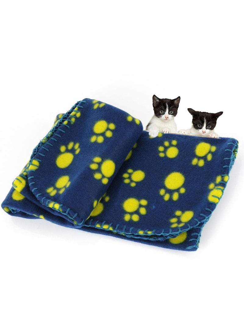 MileMelo Pet Blankets Soft Dog Cat Fleece Blankets Extra Large Plush Throws Dog Cat New Pet Touch Soft Fleece Large Pet Blankets Kittens Paws Blue - Image 2