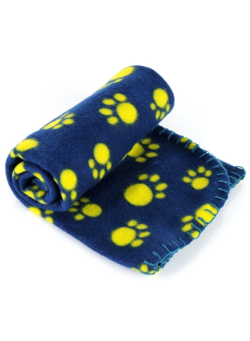 MileMelo Pet Blankets Soft Dog Cat Fleece Blankets Extra Large Plush Throws Dog Cat New Pet Touch Soft Fleece Large Pet Blankets Kittens Paws Blue - Image 1