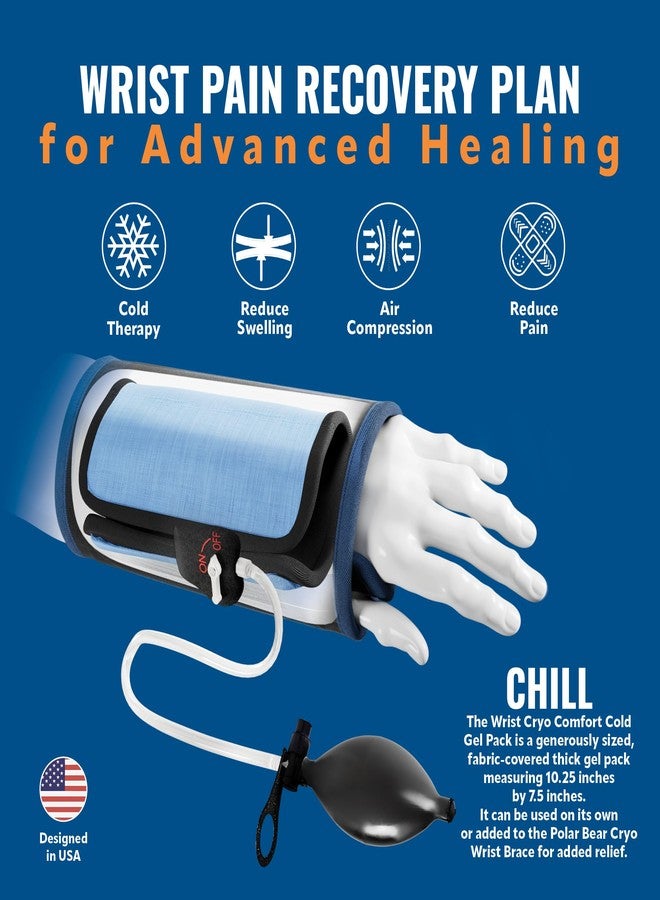 Braceapedia Polar Bear Cryo Wrist Brace – Medical-Grade Cold & Compression Therapy for Men & Women, Wrist Brace for Carpal Tunnel, Post Surgery Recovery, Adjustable Universal Left, Black - Image 2