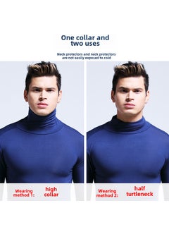 Generic Mens Thermal High Collar Slim Long Sleeve Top Grey  - Image 4