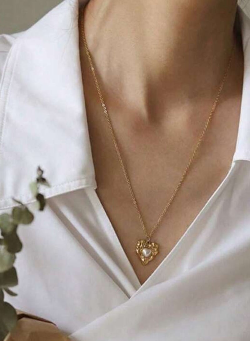 Equal Women's Stainless Steel Gold Plated Necklace Very Elegant - Image 1