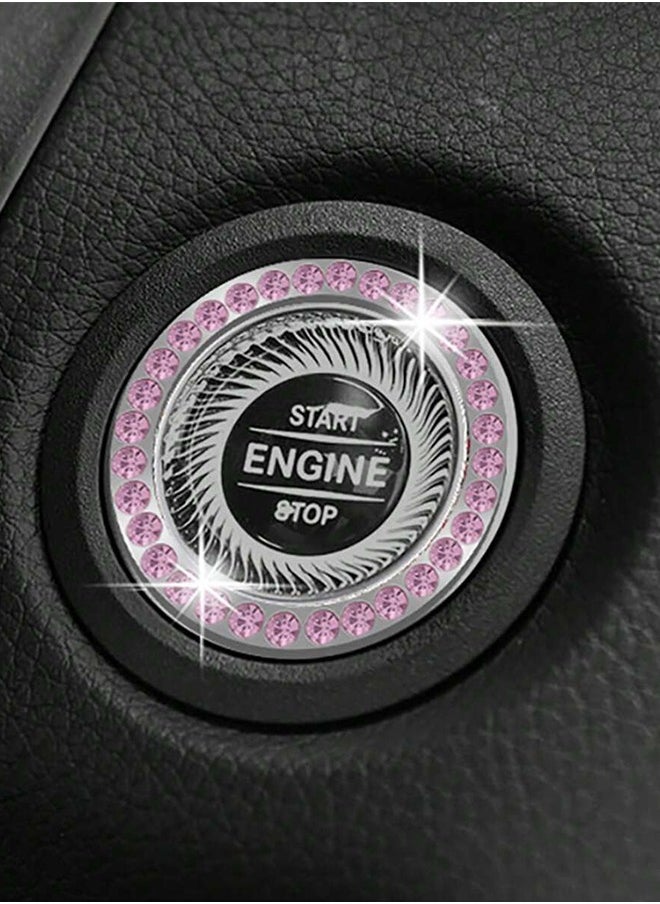 Generic 27 Pack Bling Car Accessories Set, Bling Steering Wheel Cover Women Universal Fit 15 Inch,License Plate Frame,Car Vent Outlet Trims, USB Charger, Car Phone Holder (Pink)  - Image 5