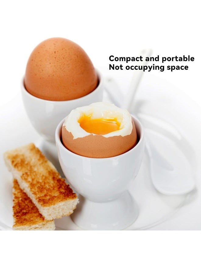4 قطع من أكواب البيض، أكواب بيض بلاستيكية، حاملات بيض مسلوق خفيفة الوزن، مجموعة حامل أكواب البيض الأبيض، مجموعة أكواب بيض احترافية، حامل بيض واحد، أدوات مطبخ لحفلات الإفطار والعشاء (أبيض) - Image 3