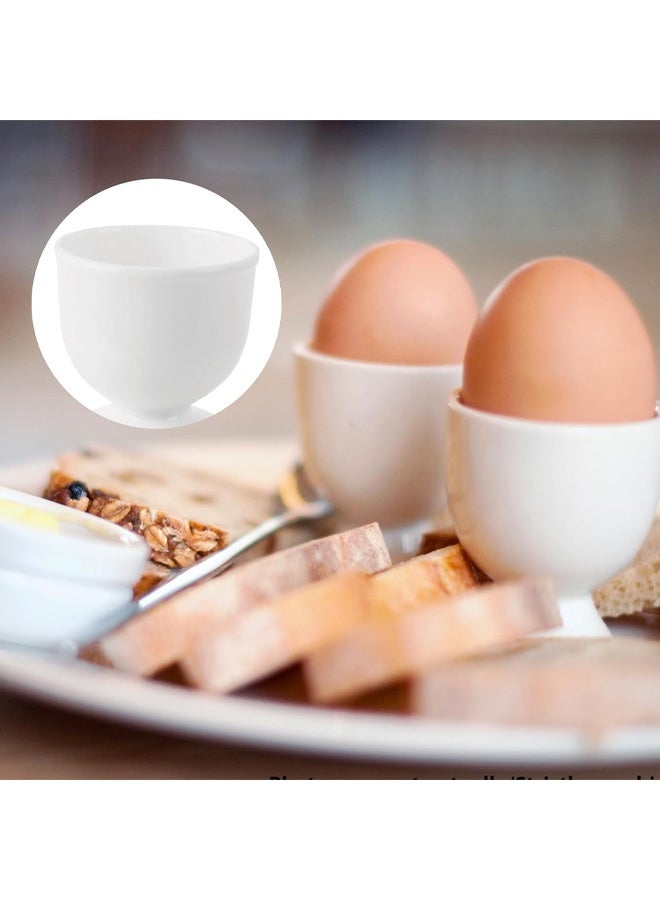 4 قطع من أكواب البيض، أكواب بيض بلاستيكية، حاملات بيض مسلوق خفيفة الوزن، مجموعة حامل أكواب البيض الأبيض، مجموعة أكواب بيض احترافية، حامل بيض واحد، أدوات مطبخ لحفلات الإفطار والعشاء (أبيض) - Image 4