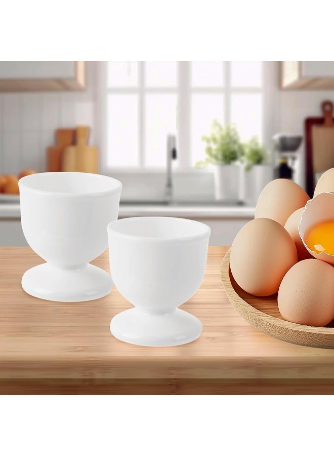 4 قطع من أكواب البيض، أكواب بيض بلاستيكية، حاملات بيض مسلوق خفيفة الوزن، مجموعة حامل أكواب البيض الأبيض، مجموعة أكواب بيض احترافية، حامل بيض واحد، أدوات مطبخ لحفلات الإفطار والعشاء (أبيض) - Image 5