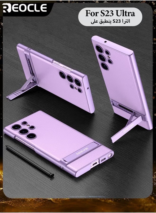 ريوكل جراب Samsung Galaxy S23 Serious مع حامل، جراب جلدي عادي رفيع للغاية ومضاد للسقوط لهاتف محمول لسلسلة Galaxy S23 - Image 1