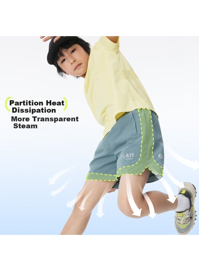 Onmygame Summer Mint Boys' Breathable Cool Shorts New Summer Style Marigold Yellow 110 - Image 2
