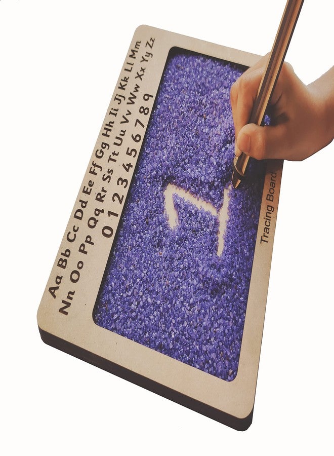 Kiddiwinks Winkslab:Montessori Tracing Tray_Engraved Alphabets and Numbers - Image 1