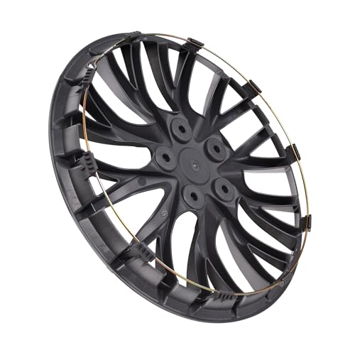 BDK (4 عبوات) غطاء عجلات أسود فاخر 16 بوصة - غطاء جنط OEM بديل مباشر للسيارات والشاحنات وSUV والفانات - 16 بوصة، مجموعة من 4 - Image 5