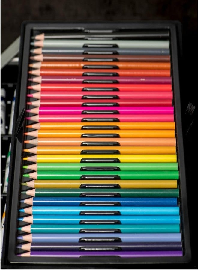 Shuban Deluxe Art Set Box & Drawing Kit with Crayons, Oil Pastels, Colored Pencil Deluxe Gift Art (145Pcs Unicorn-Blue) - Image 5