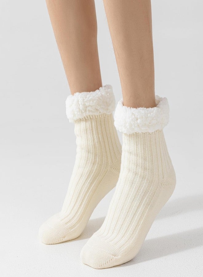 ForBaysy Slipper Socks For Women Winter Warm Fuzzy Socks Fluffy Christmas Socks Sherpa Lining Socks with Grippers - Image 4